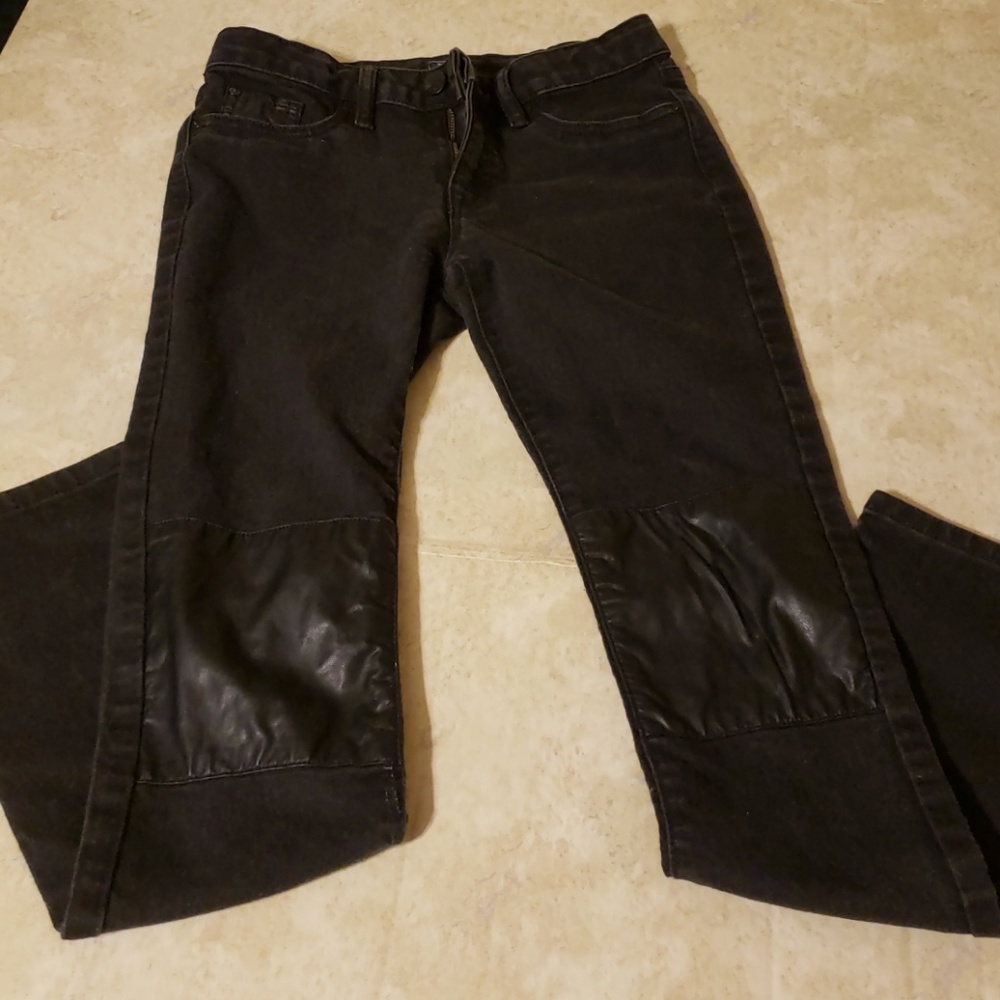 Gap Kids black skinny fit Jean's with leather